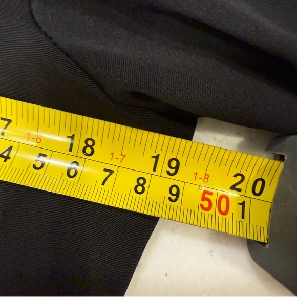 Giorgio Armani Italy Solid Black Dress Ruffle V-Neck Back Zip Size US 6 EU 40 - Picture 6 of 11